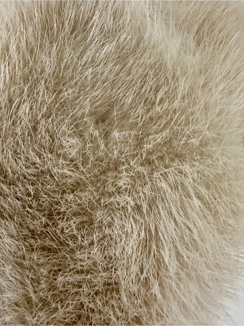 Mink Fur Coat Collar - Cream
